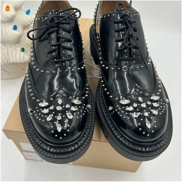 Christian Louboutin college strass embellished Leather Oxford's size 44 - Picture 3 of 7